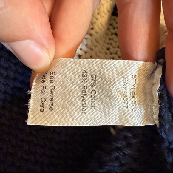 Cabi Circle Cardigan Sweater Vest XS Navy Stripes Fishermancore Coastal Preppy - Picture 6 of 9